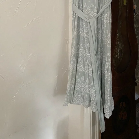 Love Sam x Anthropologie | Tallulah embroidered Tiered Midi Dress Laced - Picture 15 of 16